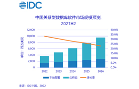  IDC：2026年，中国关系型数据库软件市场规模将达到95.5亿美元